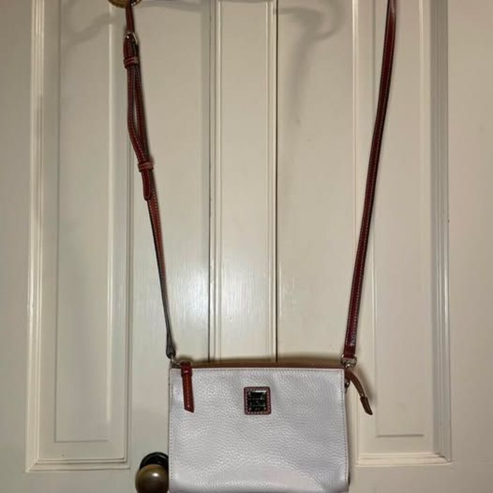Dooney & Bourke White Pebbled Leather Crossbody Bag